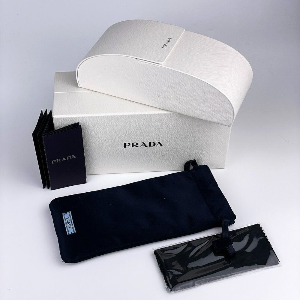 SALE! NEW Prada PR A07S 1425S0 Talc White Dark Grey Rectangle Unisex Sunglasses - Picture 11 of 12
